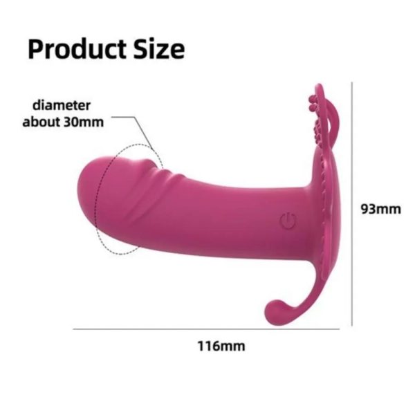 AMANRAYA Klitoris G-Spot ve Anal Uyarıcı 3 in 1 Giyilebilir Kelebek Vibratör - Mor - Görsel 2