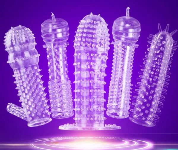 BOSS SLEEVE Tırtık Kabartmalı Güçlü Uyarıcı Şeffaf Penis Kılıfı - Görsel 2