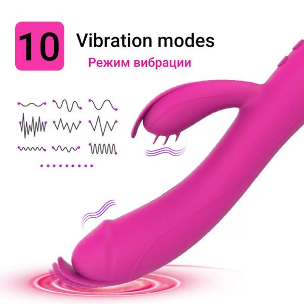 DIAMOND Yeni Stil Çok Esnek Güçlü Klitoris ve G-Spot Uyarıcı 2 in 1 Rabbit Vibratör - Görsel 3