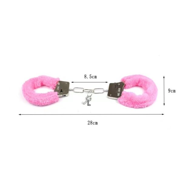Fetish Fantezi Pembe Metal Kilitli Kelepçe - Görsel 3