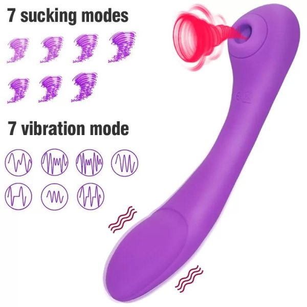 MILRA Şarjlı G-Spot Uyarıcı ve Klitoris Emiş Güçlü Kıkırdaklı Bükülebilir Vibratör - Pembe - Görsel 5