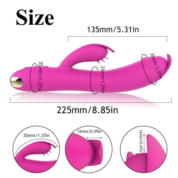 DIAMOND Yeni Stil Çok Esnek Güçlü Klitoris ve G-Spot Uyarıcı 2 in 1 Rabbit Vibratör - Görsel 6