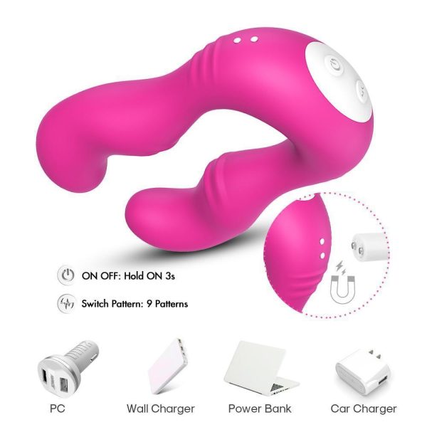 SERAPH PRO Kablosuz Kumandalı Strapless Çift Taraflı G Spot Çatal Vibratör - Pembe - Görsel 3