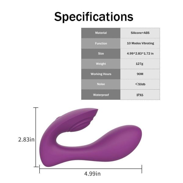 VERA Kablosuz Kumandalı Klitoris ve G Spot Uyarıcı Isıtmalı Giyilebilir Vibratör - Mor - Görsel 3