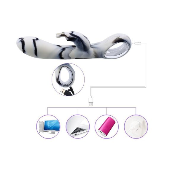 ZERA Tutma Aparatlı Klitoris ve G-Spot Uyarıcı 2 in 1 Rabbit Vibratör - Görsel 2