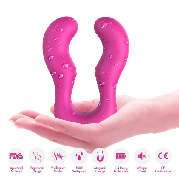 SERAPH PRO Kablosuz Kumandalı Strapless Çift Taraflı G Spot Çatal Vibratör - Pembe - Görsel 6