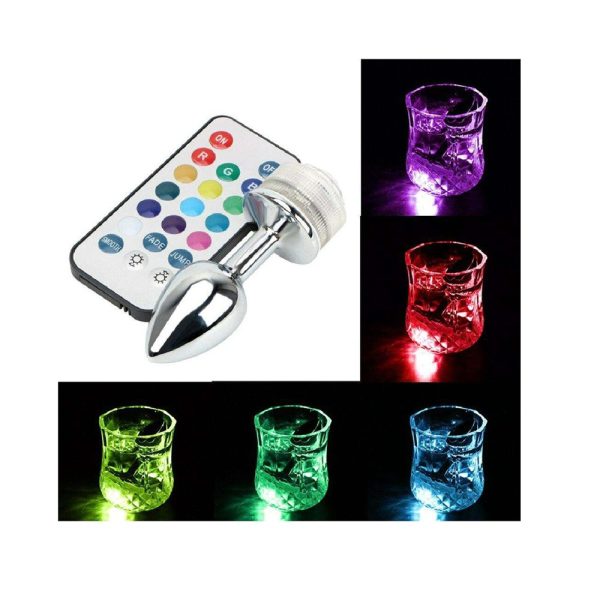 Uzaktan Kumandalı Led Işıklı Orta Boy Çelik Anal Plug - Görsel 3