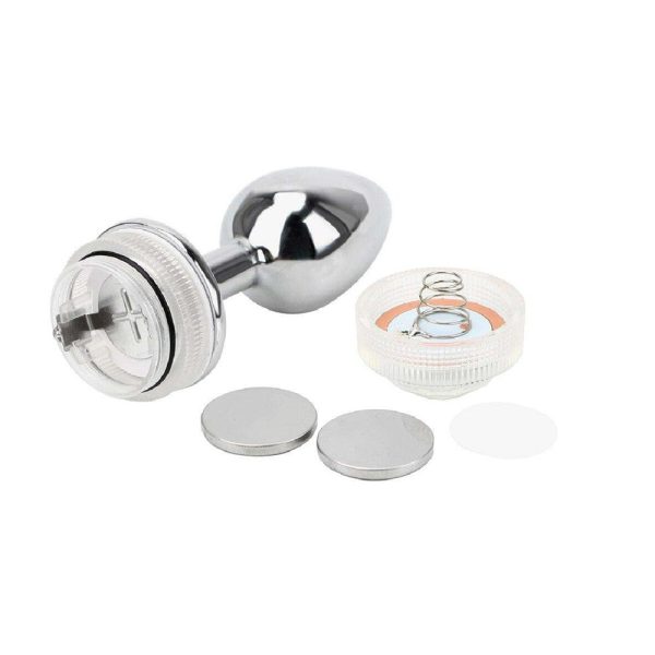 Uzaktan Kumandalı Led Işıklı Orta Boy Çelik Anal Plug - Görsel 2