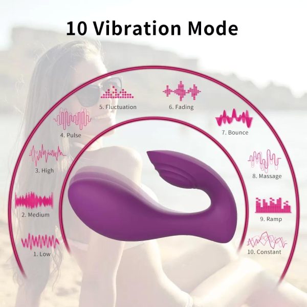 VERA Kablosuz Kumandalı Klitoris ve G Spot Uyarıcı Isıtmalı Giyilebilir Vibratör - Mor - Görsel 5