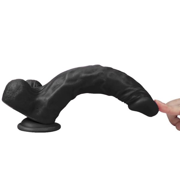 21 cm Titreşimli Gerçekçi Silikon Vantuzlu Zenci Penis - XSword - Görsel 2