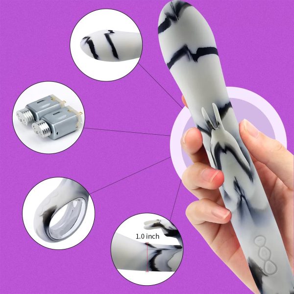 ZERA Tutma Aparatlı Klitoris ve G-Spot Uyarıcı 2 in 1 Rabbit Vibratör - Görsel 6