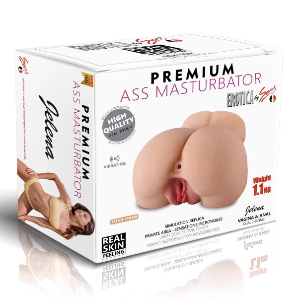 Premium Ass Masturbator Jelena - Realistik Anal Vajinal 2 in 1 Titreşimli Suni Kalça Vajina - Görsel 3