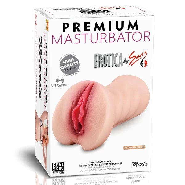 Premium Masturbator Maria - Realistik Dokulu Ten Rengi Titreşimli Suni Vajina - Görsel 2