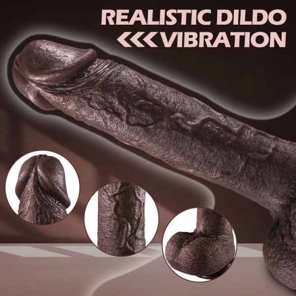 Master Perfection Dildo Frank - Isıtmalı İleri Geri Hareketli ve Rotasyonlu Gerçekçi Damarlı Zenci Yapay Penis Vibrator - Görsel 4