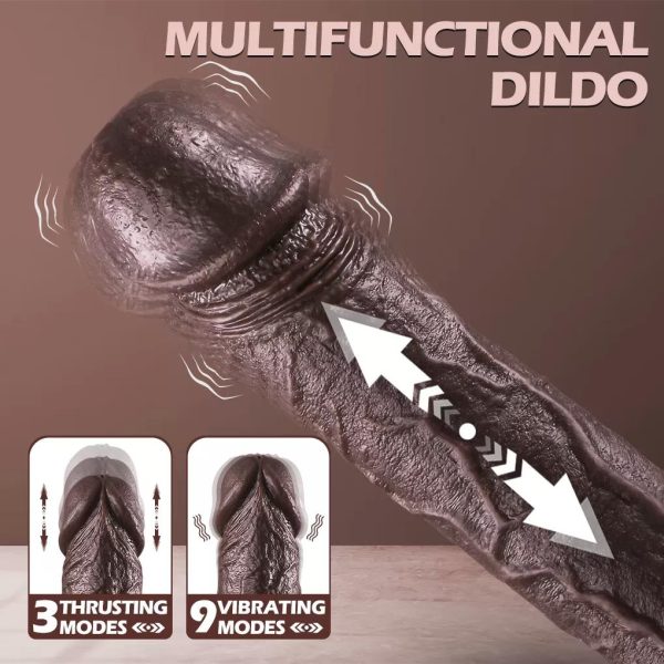 Master Perfection Dildo Frank - Isıtmalı İleri Geri Hareketli ve Rotasyonlu Gerçekçi Damarlı Zenci Yapay Penis Vibrator - Görsel 5