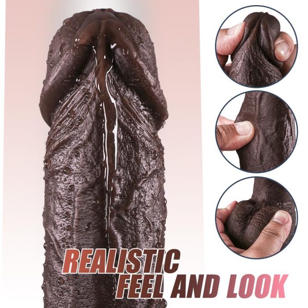 Master Perfection Dildo Frank - Isıtmalı İleri Geri Hareketli ve Rotasyonlu Gerçekçi Damarlı Zenci Yapay Penis Vibrator - Görsel 7