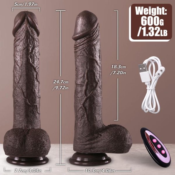 Master Perfection Dildo Frank - Isıtmalı İleri Geri Hareketli ve Rotasyonlu Gerçekçi Damarlı Zenci Yapay Penis Vibrator - Görsel 8