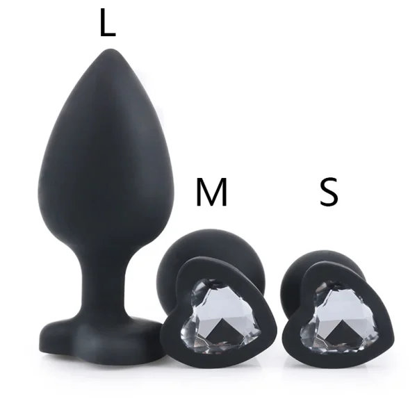 Kalpli Siyah Mücevherli Anal Plug - M - Görsel 3