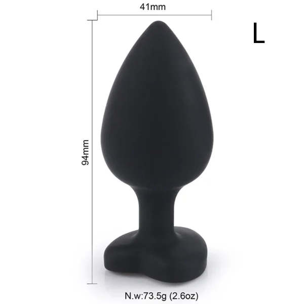 Kalpli Siyah Mücevherli Anal Plug - L