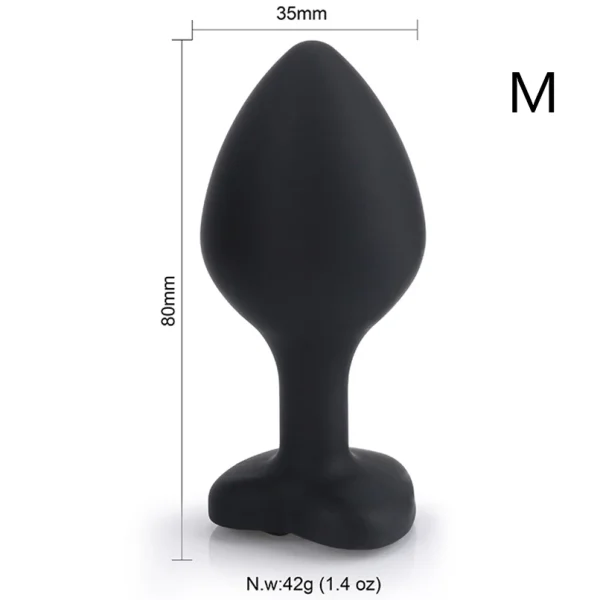 Kalpli Siyah Mücevherli Anal Plug - M