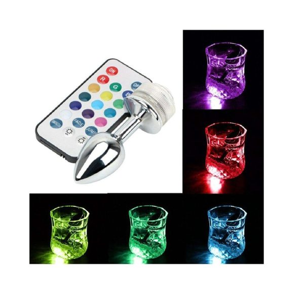 Uzaktan Kumandalı Led Işıklı Küçük Boy Çelik Anal Plug - Görsel 4