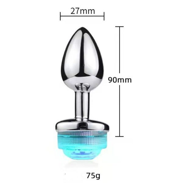 Uzaktan Kumandalı Led Işıklı Küçük Boy Çelik Anal Plug - Görsel 3