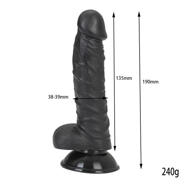 DANA Dildo Gerçekçi Et Dokusunda Realistik Zenci Penis 19 CM - Görsel 2