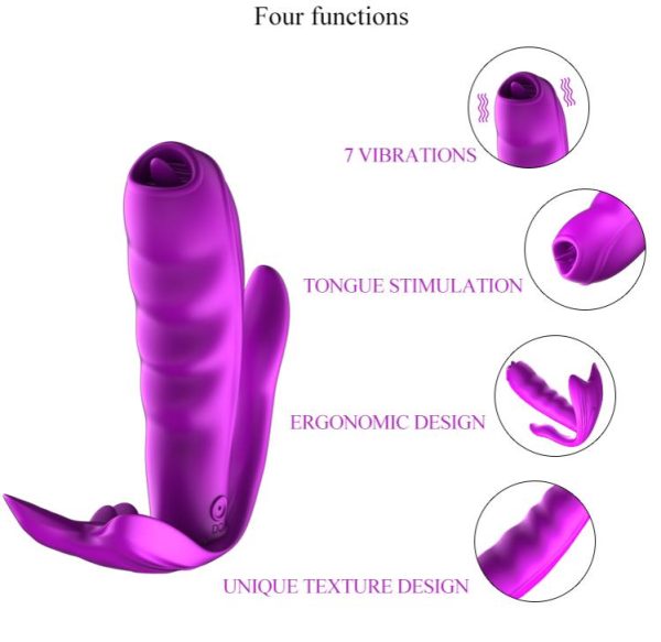 Cute M5 - Şarjlı Kumandalı Akıllı Isıtmalı G-Spot ve Klitoris Uyarıcı Dil Hareketli Giyilebilir 3 in 1 Anal Vibratör - Görsel 4