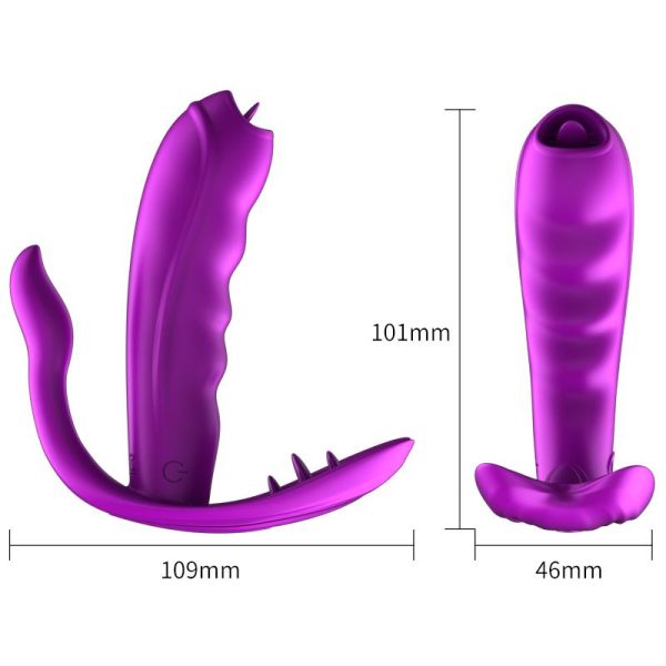Cute M5 - Şarjlı Kumandalı Akıllı Isıtmalı G-Spot ve Klitoris Uyarıcı Dil Hareketli Giyilebilir 3 in 1 Anal Vibratör - Görsel 7