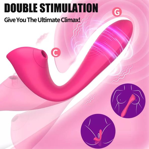 Otomatik Isıtmalı Kıkırdaklı Bükülebilir Klitoris Emiş Güçlü ve G-Spot Uyarıcı Titreşimli 2 in 1 Vibratör - Görsel 4