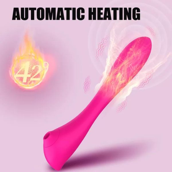 Otomatik Isıtmalı Kıkırdaklı Bükülebilir Klitoris Emiş Güçlü ve G-Spot Uyarıcı Titreşimli 2 in 1 Vibratör - Görsel 5