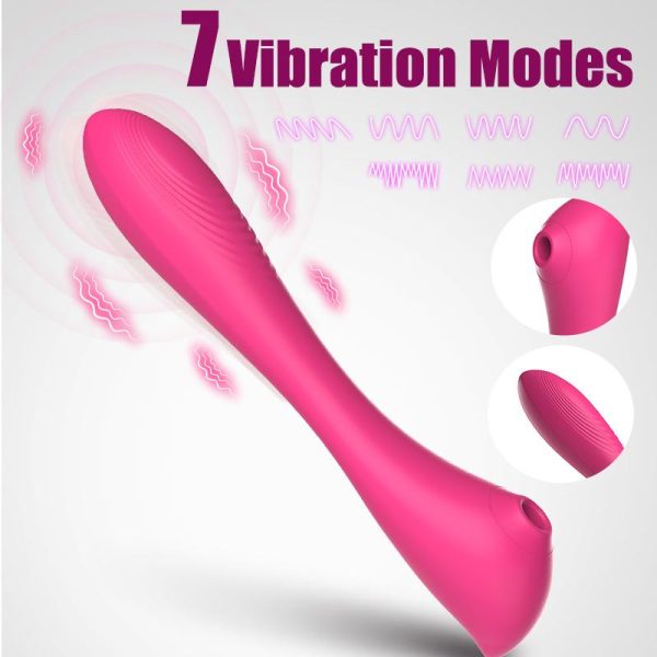 Otomatik Isıtmalı Kıkırdaklı Bükülebilir Klitoris Emiş Güçlü ve G-Spot Uyarıcı Titreşimli 2 in 1 Vibratör - Görsel 7