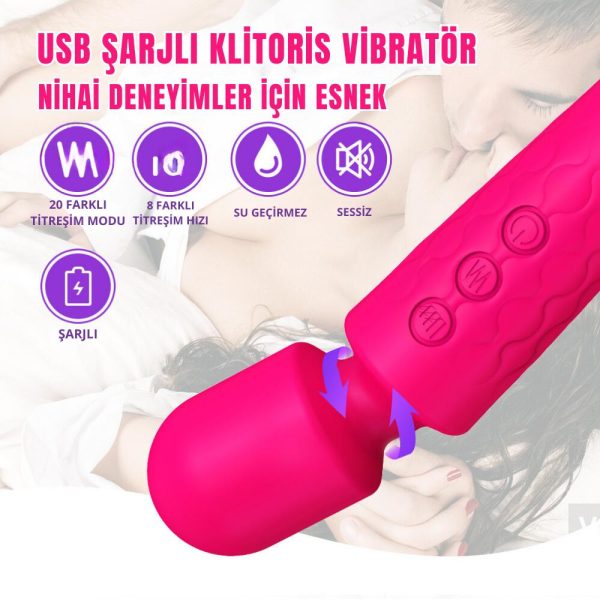 PRIME TOYS Artemis Çok Güçlü Titreşimli Masaj Vibratör Göğüs ve Klitoris Uyarıcı Wand Massager - Görsel 3