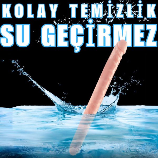 UNIQUE Realistik Dokuda Çift Taraflı Dildo Çift Uçlu Gerçekçi Yapay Penis 34 CM - Görsel 4