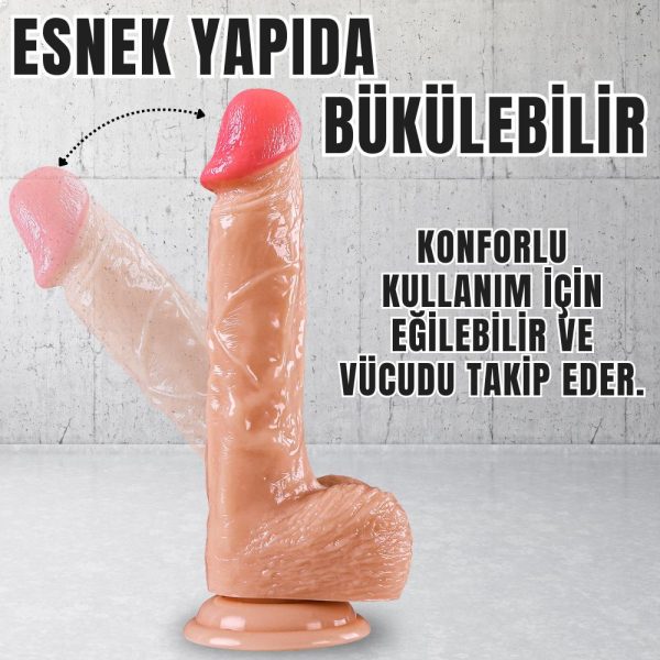 UNIQUE Realistik Dokuda Damarlı Dildo Vantuzlu Gerçekçi Yapay Penis 21 CM - Görsel 10
