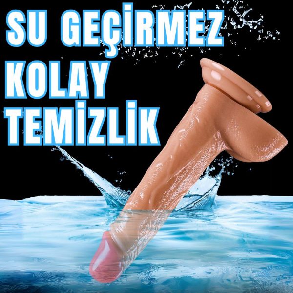 UNIQUE Realistik Dokuda Damarlı Dildo Vantuzlu Gerçekçi Yapay Penis 20 CM - Görsel 6