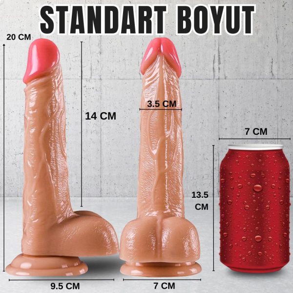 UNIQUE Realistik Dokuda Damarlı Dildo Vantuzlu Gerçekçi Yapay Penis 20 CM - Görsel 7