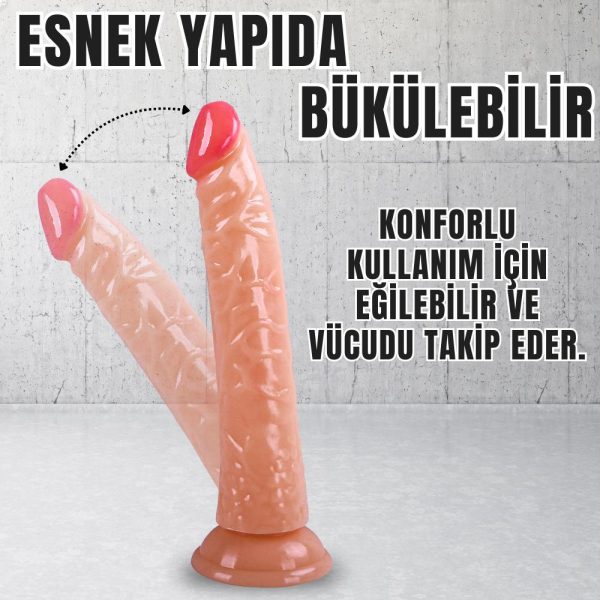 UNIQUE Realistik Dokuda Dildo Vantuzlu Gerçekçi Yapay Penis 21 CM - Görsel 2