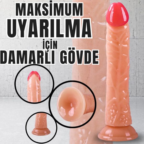 UNIQUE Realistik Dokuda Dildo Vantuzlu Gerçekçi Yapay Penis 21 CM - Görsel 5