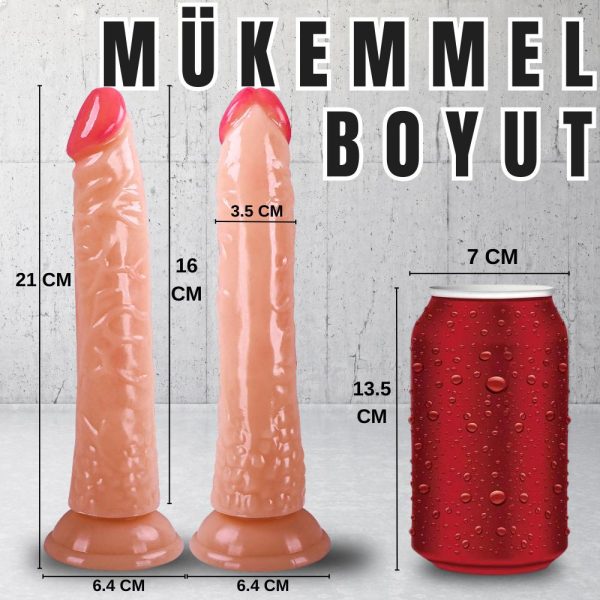 UNIQUE Realistik Dokuda Dildo Vantuzlu Gerçekçi Yapay Penis 21 CM - Görsel 7