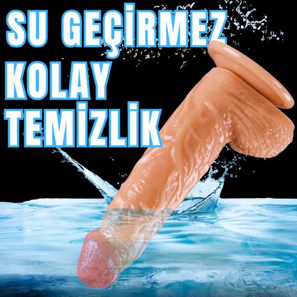 UNIQUE Realistik Dokuda Damarlı Dildo Vantuzlu Gerçekçi Yapay Penis 21 CM - Görsel 6