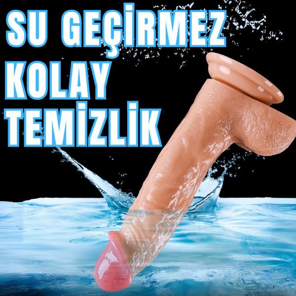 UNIQUE Realistik Dokuda Kalın Damarlı Dildo Vantuzlu Gerçekçi Yapay Penis 21 CM - Görsel 6