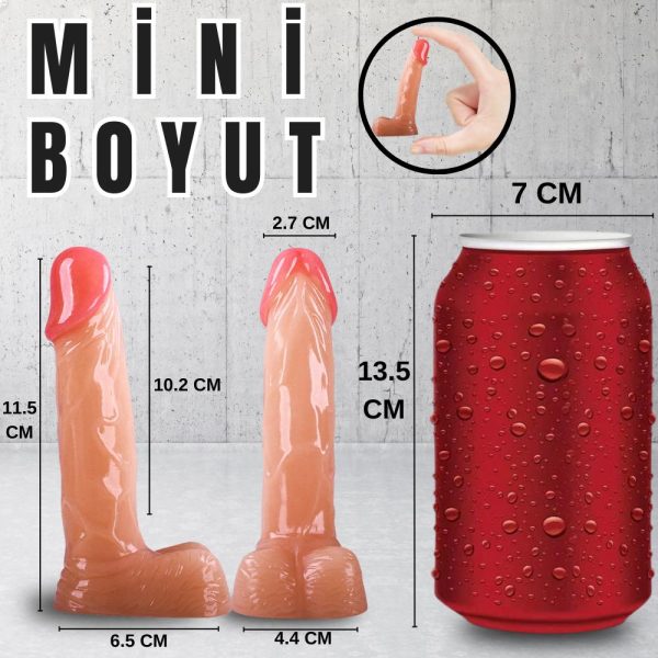 UNIQUE Realistik Dokuda Mini Dildo Gerçekçi Yapay Penis 12 CM - Görsel 6