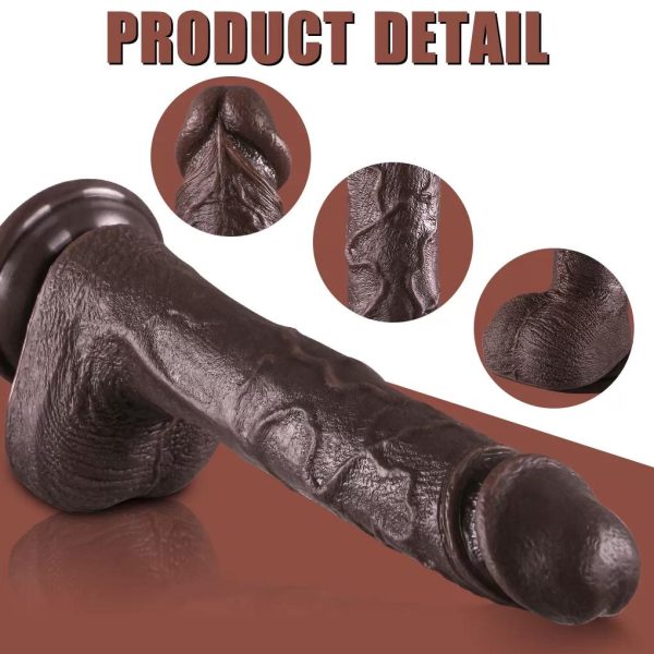 Master Perfection Dildo Derek - Isıtmalı İleri Geri Hareketli ve Rotasyonlu Gerçekçi Damarlı Zenci Yapay Penis Vibrator - Görsel 2