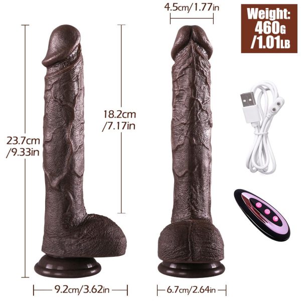 Master Perfection Dildo Derek - Isıtmalı İleri Geri Hareketli ve Rotasyonlu Gerçekçi Damarlı Zenci Yapay Penis Vibrator - Görsel 7