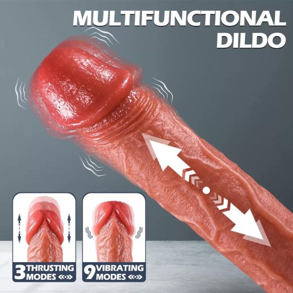 Master Perfection Dildo Frank - Isıtmalı İleri Geri Hareketli ve Rotasyonlu Gerçekçi Damarlı Yapay Penis Vibrator - Görsel 3