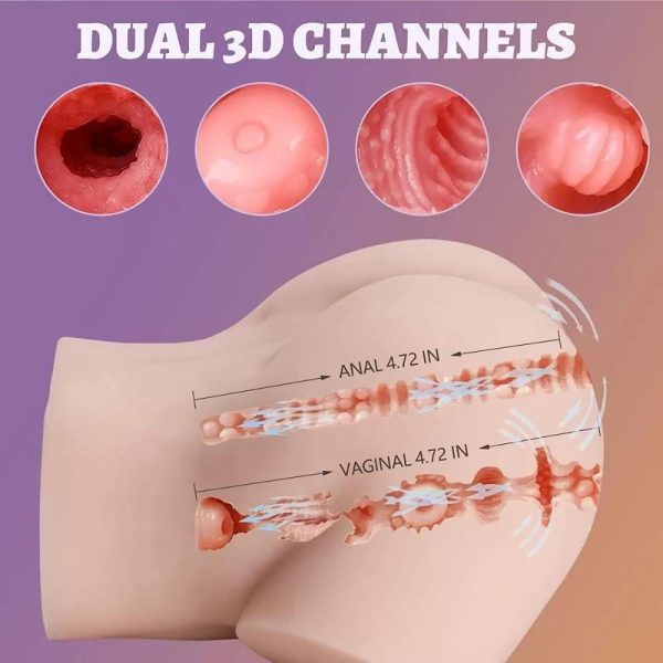 Premium Ass Masturbator Iva - Realistik Anal Vajinal 2 in 1 Titreşimli Suni Kalça Vajina - Görsel 2