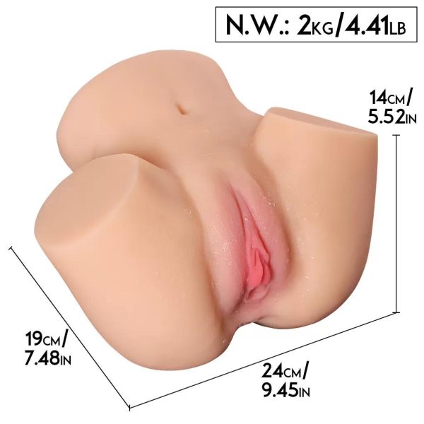 Premium Ass Masturbator Iva - Realistik Anal Vajinal 2 in 1 Titreşimli Suni Kalça Vajina - Görsel 3