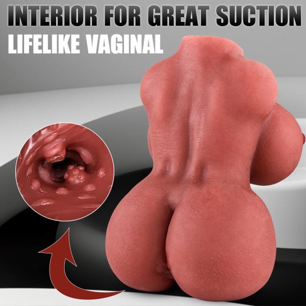 Premium Masturbator Abby - Cep Tipi Realistik Manken Büyük Göğüslü Realistik Melez Titreşimli Vajina - Görsel 3