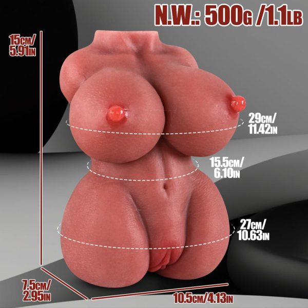 Premium Masturbator Abby - Cep Tipi Realistik Manken Büyük Göğüslü Realistik Melez Titreşimli Vajina - Görsel 6